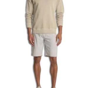 Union Seersucker Chino Shorts Lightweight Striped Pattern White Gray M 33R NWT